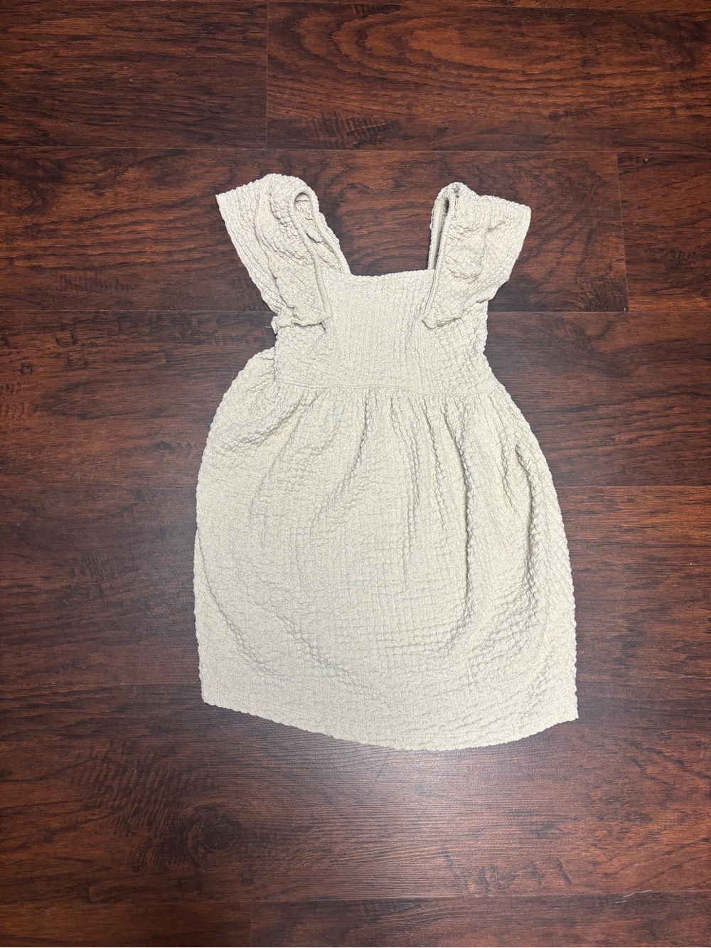 Zara Cream Textured Ruffle Strap Blouse